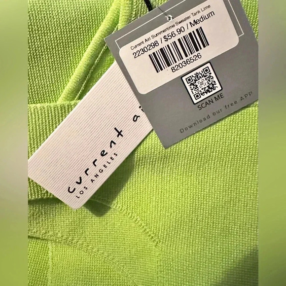 NWT Current Air Lime Summertime Sweater Tank M/L - Picture 4 of 4